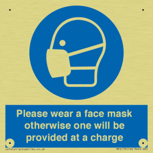 Please wear a face mask otherwise one will be provided at a charge